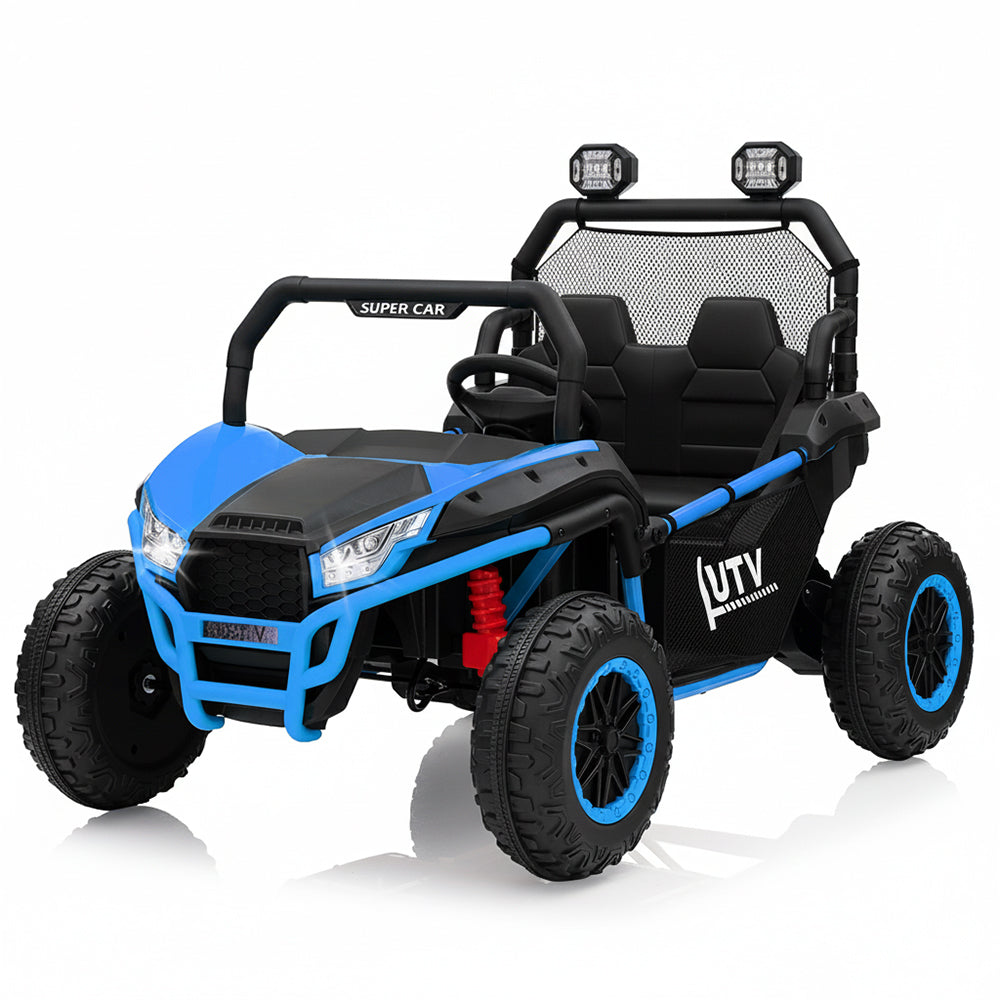 Garvee Ride - P Series: 2 Seater 24V Ride On Car,Electric Vehicle Utv Car for Kids,400W Motors Electric Truck With Remote,4.5MPH Max Speed,Four-Wheel Suspension,Music,Best Gift for Kids,Blue