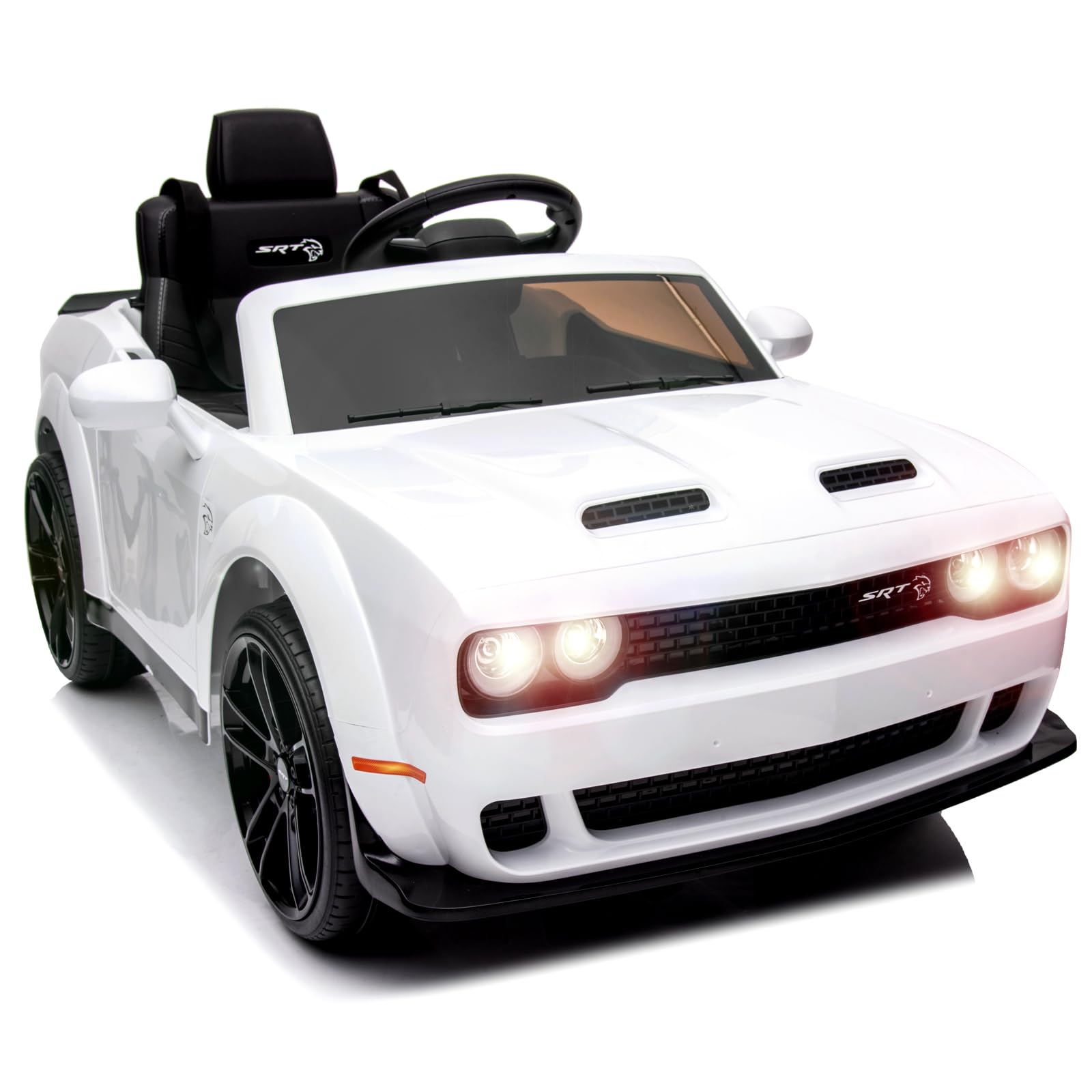 Garvee Ride - P Series: 12V Electric Vehicles Battery Powered with Remote Control, LED Lights, Bluetooth, MP3 for Boys Girls - White