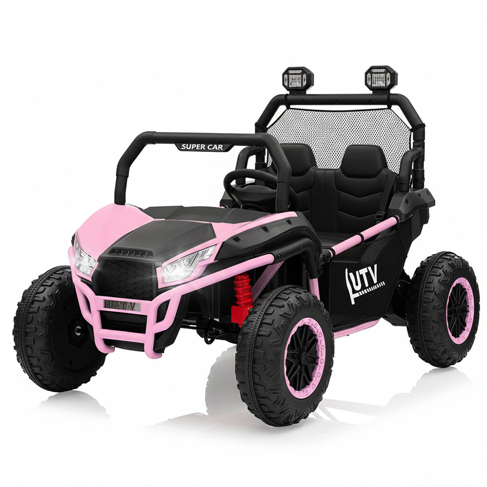 Garvee Ride - P Series: 2 Seater 24V Ride On Car,Electric Vehicle Utv Car for Kids,400W Motors Electric Truck With Remote,4.5MPH Max Speed,Four-Wheel Suspension,Music,Best Gift for Kids,Pink