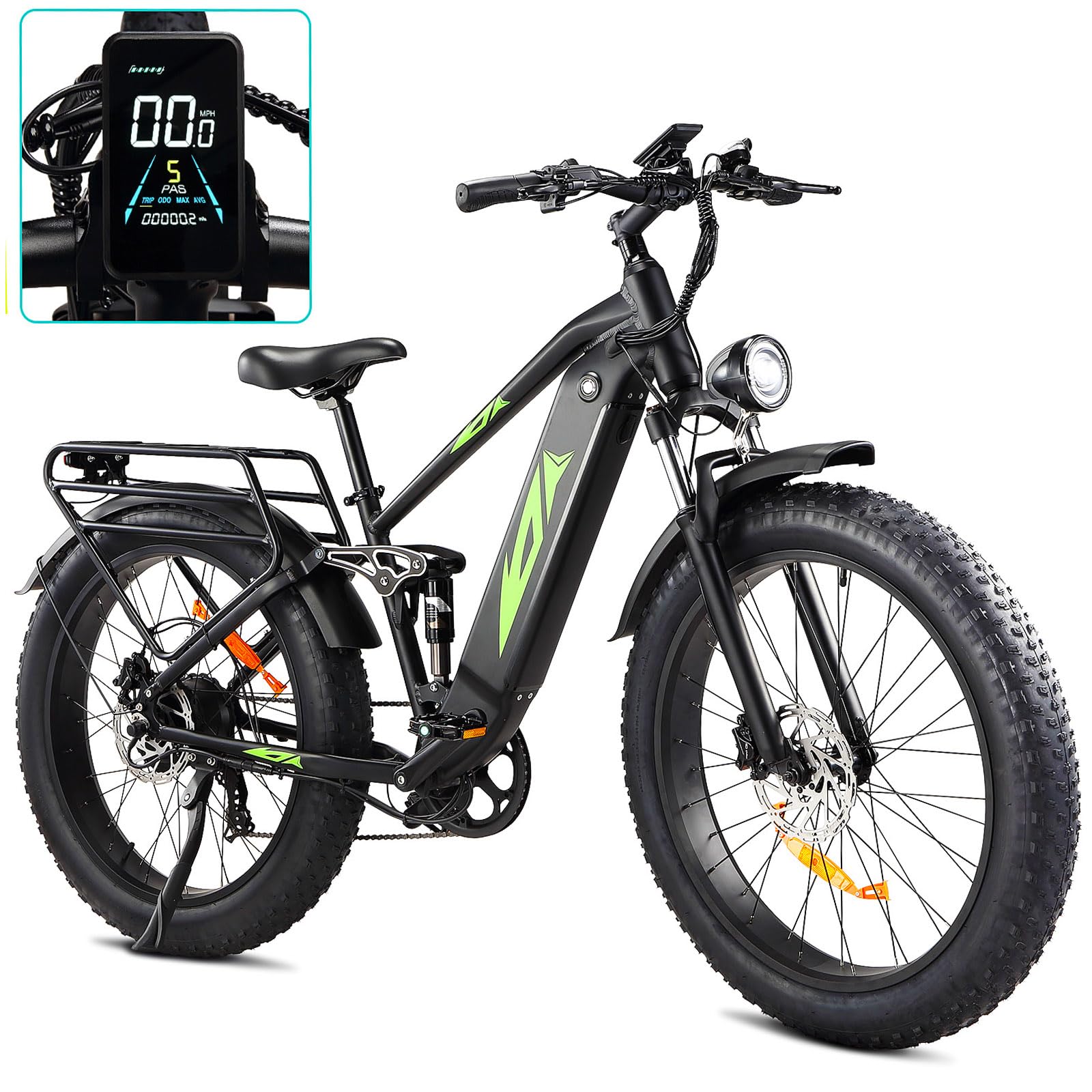Garvee Electric Bike - 26" Fat Tire, 1000W Dual Motor Fat Tire Electric Bike, 48V 18Ah , 35mph Speed, Hidden Battery Mountain E Bike for Off Road,Electric Bike with Throttle & Pedal Assist, Hydraulic Brakes