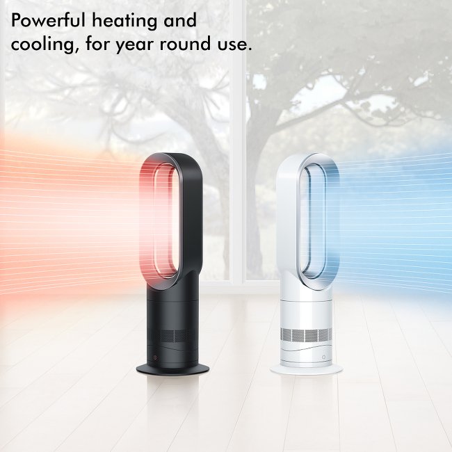 Dyson AM09 Hot + Cool™ Jet Focus Fan Heater White Nickel