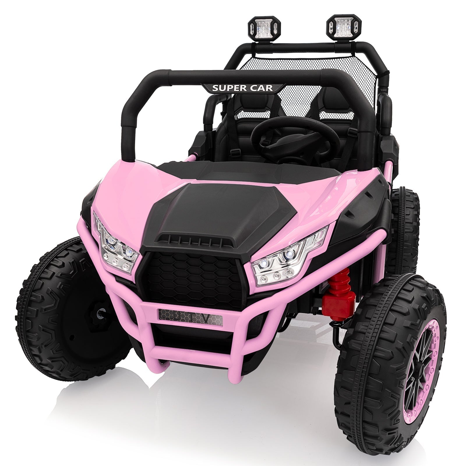 Garvee Ride - P Series: 2 Seater 24V Ride On Car,Electric Vehicle Utv Car for Kids,400W Motors Electric Truck With Remote,4.5MPH Max Speed,Four-Wheel Suspension,Music,Best Gift for Kids,Pink