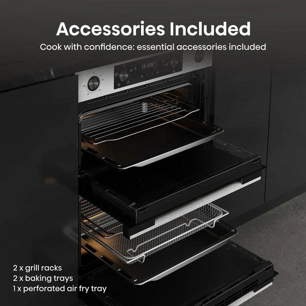 Hisense Hi6 BUD714221CX 54/38L Built Under Electric Double Oven Stainless Steel - A Rated