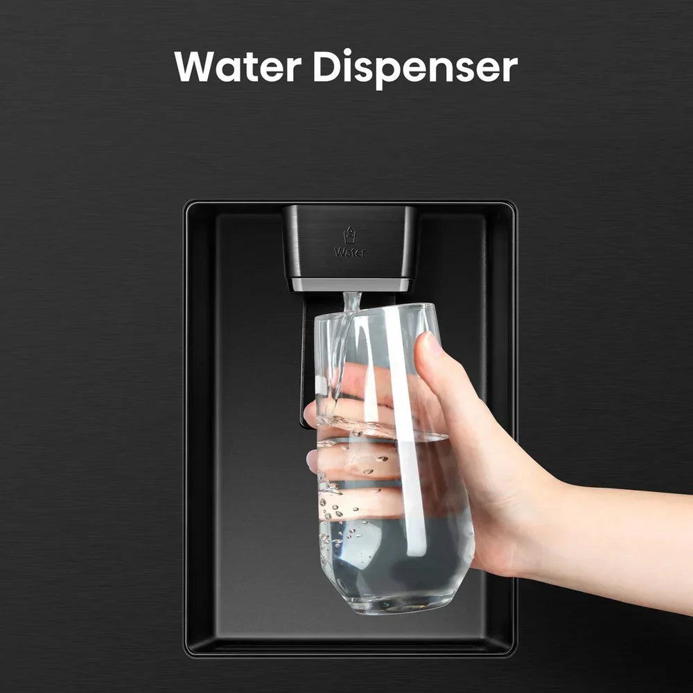 Hisense RS840N4WFE Freestanding Frost Free American Fridge Freezer Black Stainless Steel