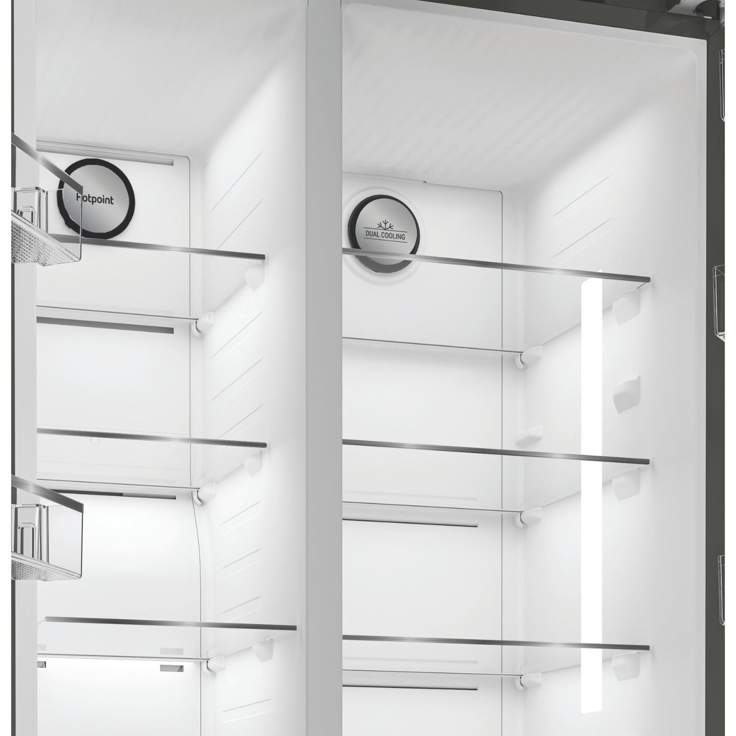 Hotpoint HPG26592XP4UK Side By Side Dual No Frost American Fridge Freezer Silver