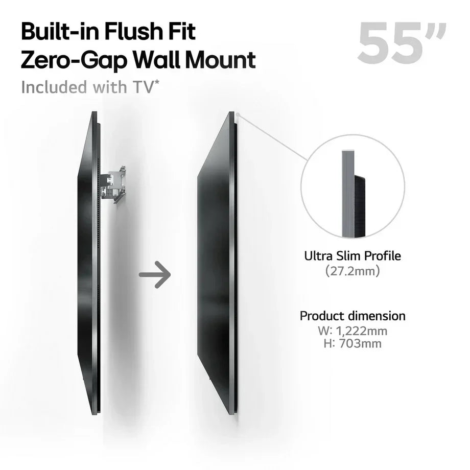 LG OLED55G54LW 55 Inch OLED evo AI G5 OLEDG54LW 4K Ultra HD HDR Smart TV - Wall mount version
