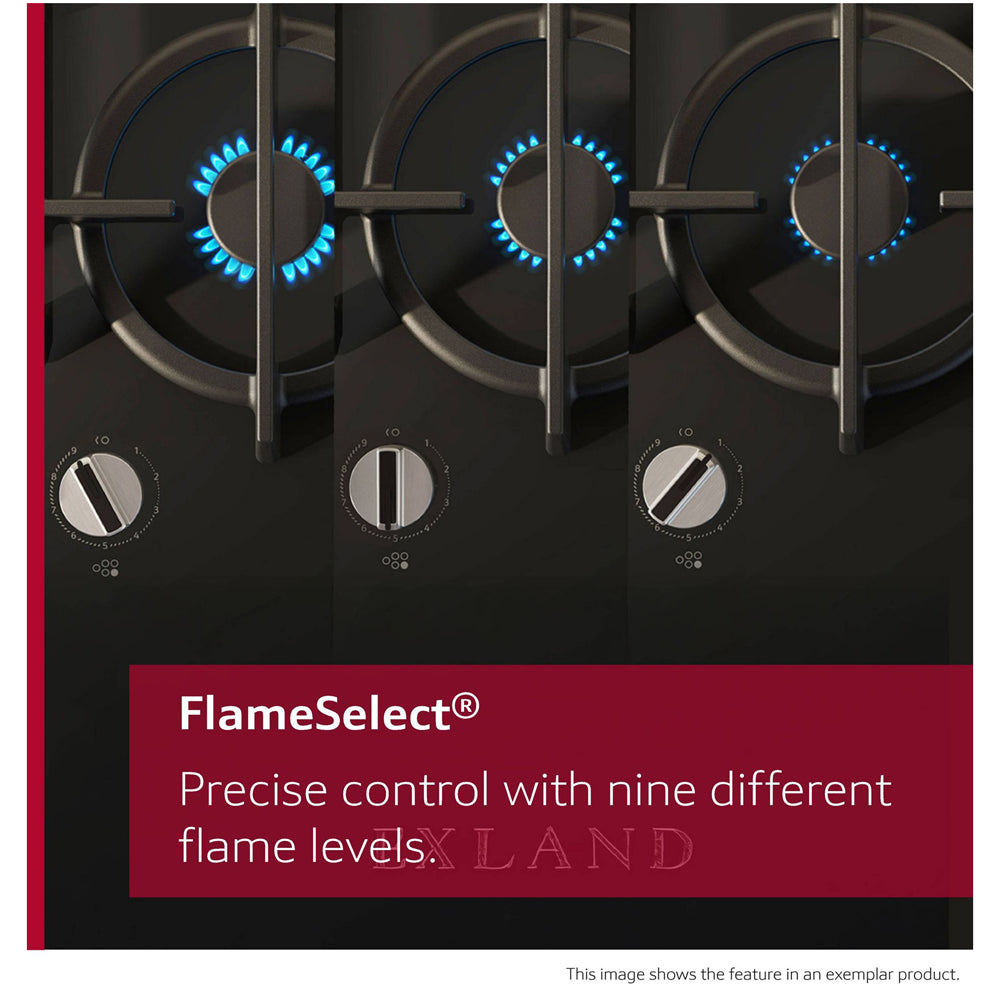 Neff T27CIQ8S0 N70 Flame Select 75cm Black Enamel Gas Hob
