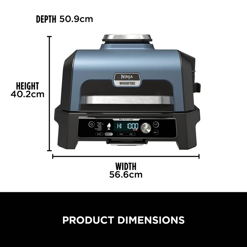 Ninja OG901UK Woodfire Pro Connect XL Electric BBQ Grill & Smoker with Cover and Woodfire Pellets OG901UKCOVKIT