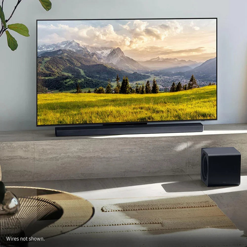 Samsung QE55S95FATXXU 55 Inch OLED S95F 4K UHD HDR Smart AI TV with HW-QS700F 3.1.2ch Q-Series Soundbar Bundle