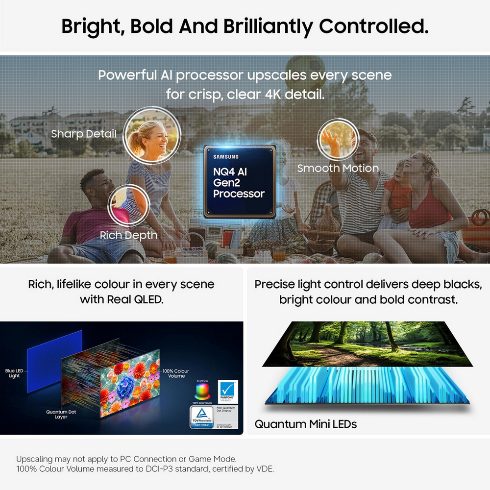 Samsung QE85QN80HAUXXU 85 Inch QN80H QLED Quantum Mini LED 4K Ultra HD HDR Smart AI TV 2026