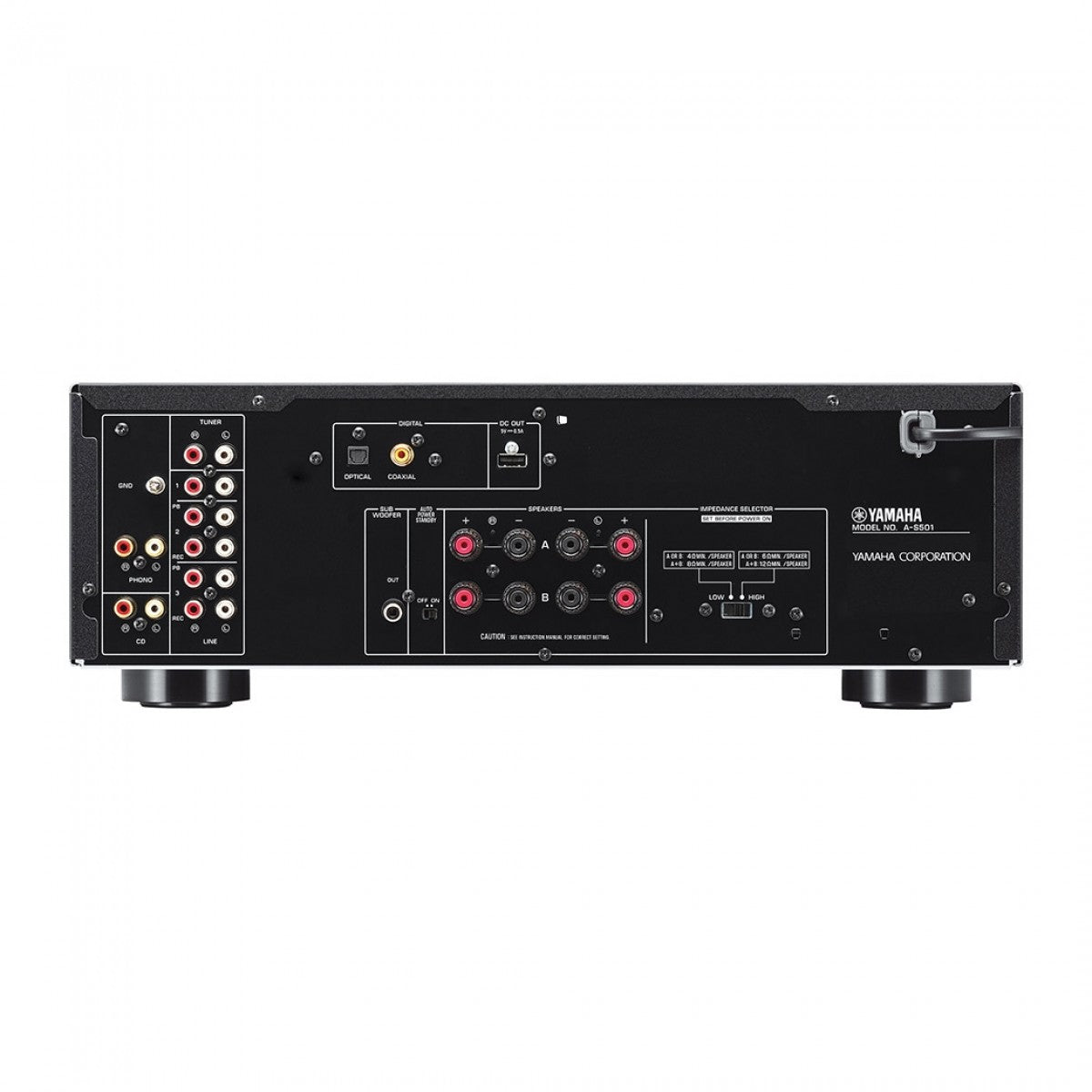 Yamaha AS501 Integrated Stereo Amplifier with Q Acoustics 3020C Bookshelf Speakers Pair Black HiFi Package