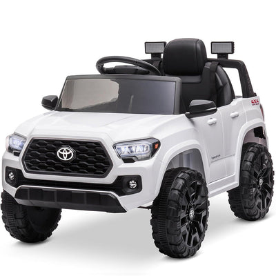 Garvee Ride - P Series: 12V Toyota Tacoma Kids Car, Spring Suspension, with LED Light - White