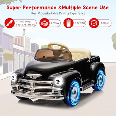 Garvee Ride - P Series: 12V Ride On Car for Kids Ages 3-5, Power Wheel Ride-on Toys W/parent Remote, Music Player, 4 Wheel Cushion, Kids Electric Cars with 2 Speed, Dual Doors, Front &ear Headlights