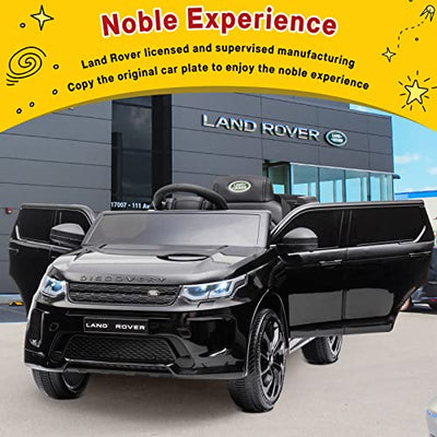 Garvee Ride - P Series: 12V Land Rover mini Kids Ride-On Car: Remote Control, LED Lights, Bluetooth, Music, Radio, Battery Powered, for Ages 3-8 - Black
