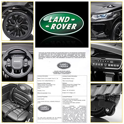 Garvee Ride - P Series: 12V Land Rover mini Kids Ride-On Car: Remote Control, LED Lights, Bluetooth, Music, Radio, Battery Powered, for Ages 3-8 - Black