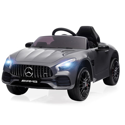 Garvee Ride Car for Kids, 12V Power Battery Electric Vehicles for 3-7 Toddlers, Licensed Mercedes-Benz with Remote Control, MP3 Player - Grey