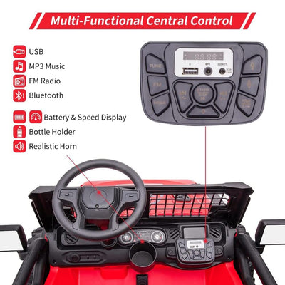 Garvee Ride - P Series: 24V Kids Ride-on Truck with Parental Remote Control, Battery Powered Ride on Car for Boys Girls 3-6 Yrs, Red