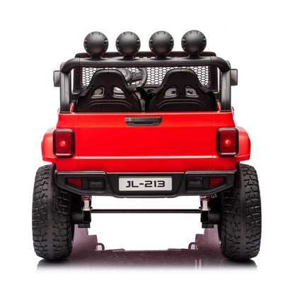 Garvee Ride - P Series: 24V 7AH Kids Ride on Truck Car 2 Seater Electric Vehicles for Toddles 2WD/4WD Switchable Battery Powered Cars with Remote Control, 4-Wheeler Suspension, LED Lights, MP3, Back Storage - Red
