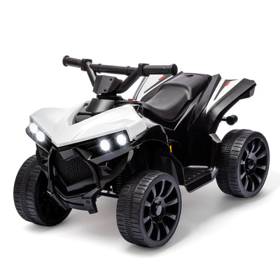 Garvee Ride - P Series: 6V Quad ATV for Kids Toddler 3+ years, Max 55lb Capacity, With LED, Music, Foot Pedal, Wear-Resistant Wheels, 1.9 MPH - White