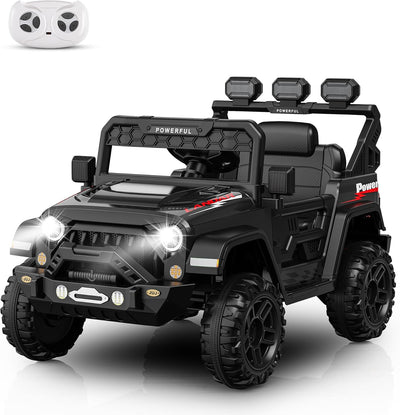 Garvee Ride - P Series: 3-6, Ride on Car with 2.4G Remote Control, 12V Battery Powered Electric Car for kids with 3 Adjustable Speeds, Soft Start, Battery Display, Music (Black)