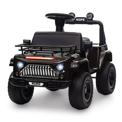 Garvee Ride - P Series: 6V Ride On Car for Toddlers - Battery Powered Electric Car with Music, LED Light, FM, Horn, Rear Storage, 4 Wheels - Black