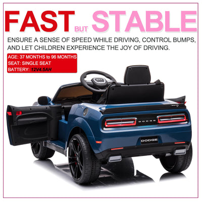 Garvee Ride - P Series: 12V Electric Vehicles Battery Powered with Remote Control, LED Lights, Bluetooth, MP3 for Boys Girls - Blue