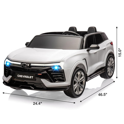 Garvee Ride - P Series: 24V 2-Seater Chevrolet Blazer Kids Car with Remote Control, Bluetooth - White