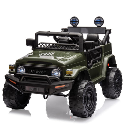 Garvee Ride - P Series: 12V Ride on Car for Kids, Licensed Toyota Ride on Truck, Battery Powered Electric Kids Car with Remote Control, Music, LED Lights, Suspension System, Double Doors, Safety Belt,Ride On Toy - Green