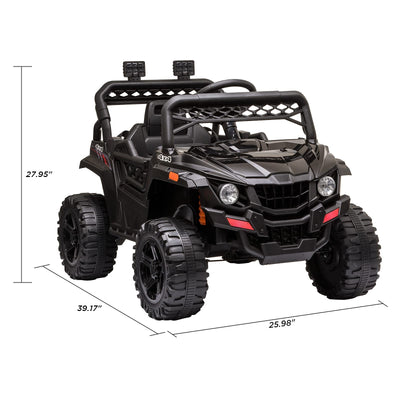 Garvee Ride - P Series: 12V Kids Ride On Car Truck w/Parent Remote Control, Spring Suspension, LED Lights, AUX Port, Music (Red-2,with Tent),jf-2