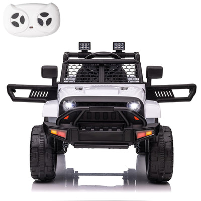 Garvee Ride - P Series: 12V Ride On Truck Car for kid : Remote Control, 3 Speeds, MP3 Music, Suspension, LED Lights,for 3+ Year Old - White