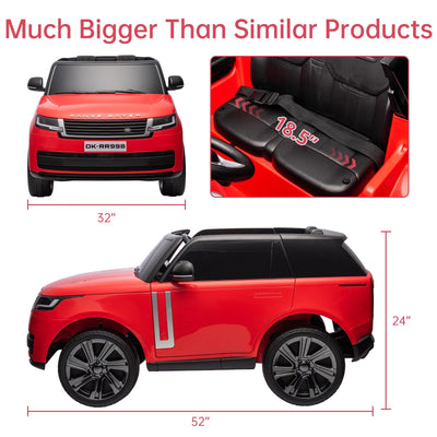 Garvee Ride - P Series: 24V 2-Seater Land Rover Ride-On Car For age 3+, With MP3, 3 Speeds, Remote Control, LED, 4-Wheel Suspension - Red