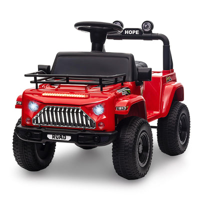 Garvee Ride - P Series: 6V Ride On Car for Toddlers - Battery Powered Electric Car with Music, LED Light, FM, Horn, Rear Storage, 4 Wheels - Red