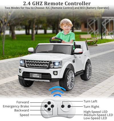 Garvee Ride - P Series: 12V Electric with Remote, Music Player, MP3, LED Lights, 4 Wheels, White