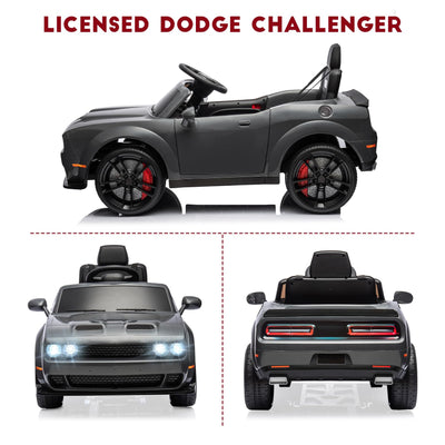 Garvee Ride - P Series: 12V Kids' Electric Ride On Car, Licensed Dodge Challenger Electric Car, Battery Powered Car with Parental Remote & Kids Manual Control, Battery Display, Volume Control for Kids
