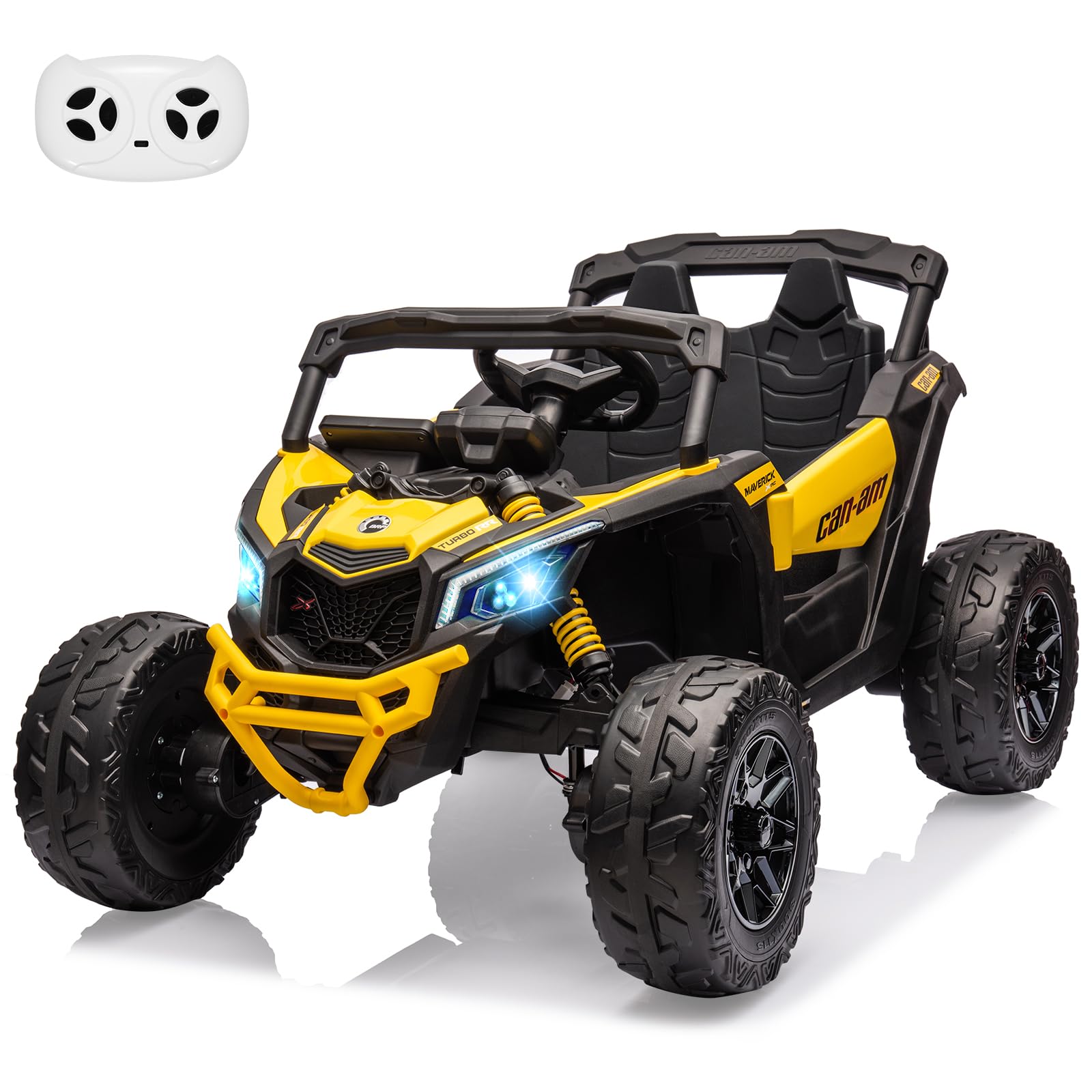 Garvee Ride - P Series: 12V Can-Am Ride-On UTV: Remote Control, Large Seat, Music, LED Lights, Spring Suspension, for Boys & Girls - Pink