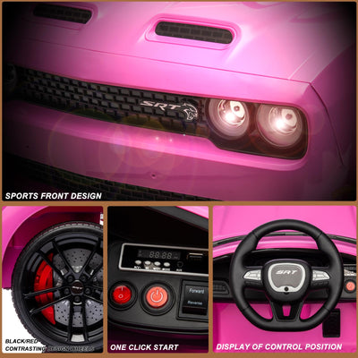 Garvee Ride - P Series: 12V Electric Vehicles Battery Powered with Remote Control, LED Lights, Bluetooth, MP3 for Boys Girls - Pink