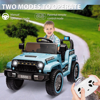Garvee Ride - P Series: 12V Kids Ride-On Truck For Age 3+, Remote Control, LED, Music, 3 Speeds - Blue