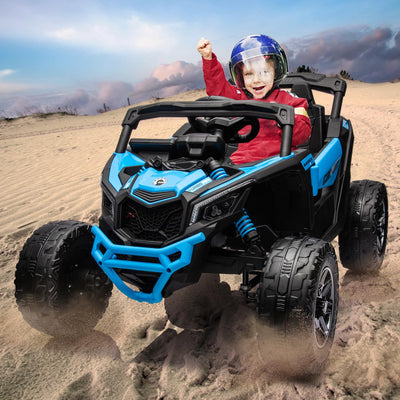 Garvee Ride - P Series: 12V Can-Am Ride-On UTV: Remote Control, Large Seat, Music, LED Lights, Spring Suspension, for Boys & Girls - Blue