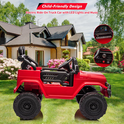 Garvee Ride - P Series: 12V Ride on Car for Kids, Licensed Toyota Ride on Truck, Battery Powered Electric Kids Car with Remote Control, Music, LED Lights, Suspension System, Double Doors, Safety Belt,Ride On Toy - Red