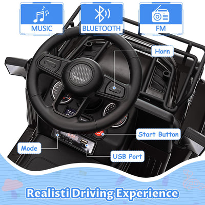 Garvee Ride - P Series: 6V Ride On Car for Toddlers - Battery Powered Electric Car with Music, LED Light, FM, Horn, Rear Storage, 4 Wheels - Black