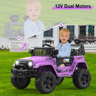 Garvee Ride P Series 12V Kids Electric Ride On Truck Car w/Parent Remote Control, Spring Suspension, LED Lights & AUX Port | Outdoor Ride Toy for Boys Girls 3+ Years