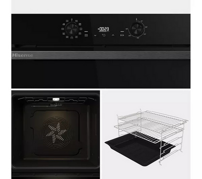 Hisense BI622ABPGUK Hi4 59.5cm Built In Plug & Play Electric Single Steam Oven Jet Black