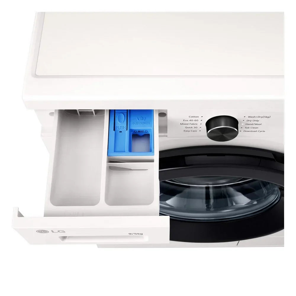 LG W4X1095NWK 9kg+5kg 1400 Spin Freestanding Washer Dryer White