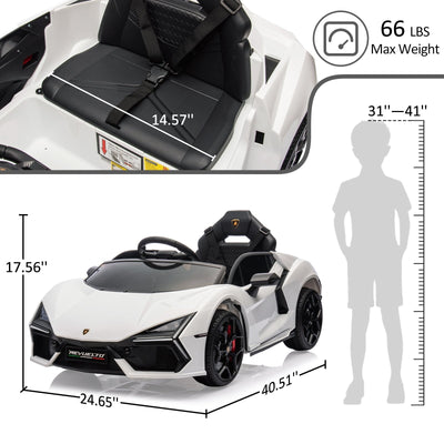 Garvee Ride - P Series: 12V Ride On Car for Kids, Licensed Revuelto Electric Vehicle, Battery Powered Sports Car Toy for Boys & Girls, with Bluetooth, Usb