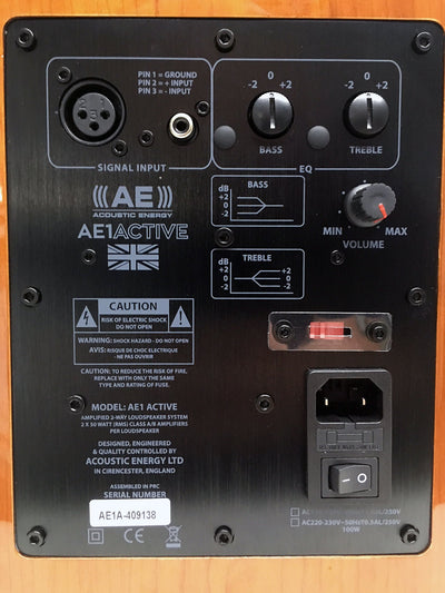 Acoustic Energy AE1 Active Piano Black Speakers
