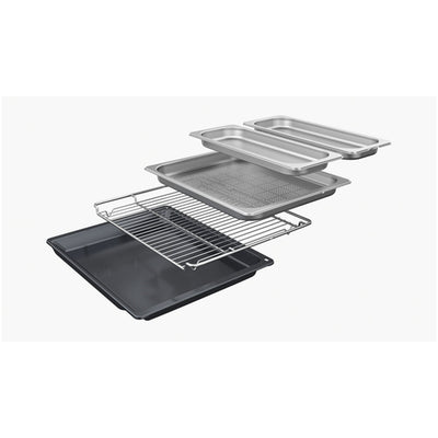 Bosch CSG7584B1 Series 8 47L Built-in compact oven with Steam Function Black - A+ Rated