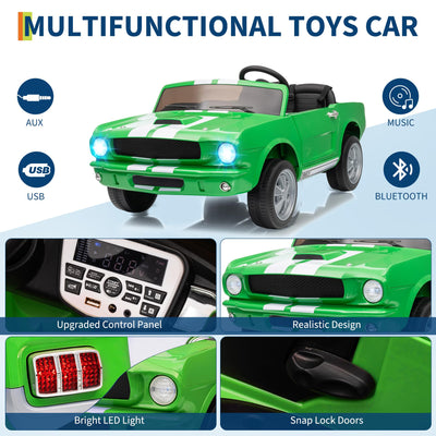 Garvee Ride - P Series: 24V 2-Seater Ride-On Shelby GT350 Electric Car with Remote Control, LED Lights, Safety Belt, 2 Speeds, Rechargeable Battery, Kids Toy Vehicle for Outdoor Fun