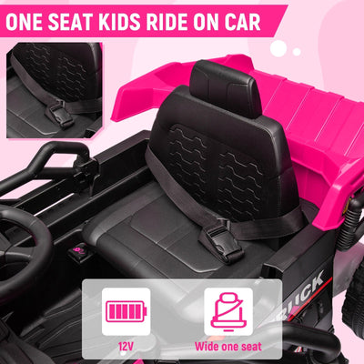 Garvee Ride - P Series: Ride On Dump Truck, Electric Cars for Kids with Remote Control, Dump Bed, Shovel, Music, Led, Wheel Shock Absorption, Ride On Construction Vehicle Four- for Kids 3+(Pink)