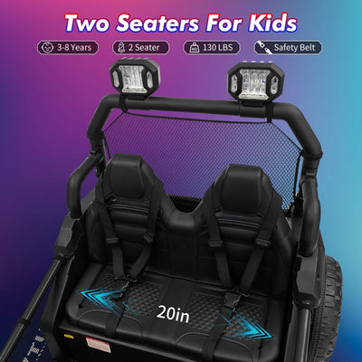 Garvee Ride - P Series: 2 Seater 24V Ride On Car,Electric Vehicle Utv Car for Kids,400W Motors Electric Truck With Remote,4.5MPH Max Speed,Four-Wheel Suspension，Music，Best Gift for Kids,Black