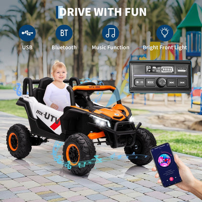 Garvee Ride - P Series: 12V UTV Buggy Electric Ride-on Car for Kids, 4WD/2WD, LED Lights, EVA Tires, Shock Absorbers, Remote Control, Outdoor Adventure